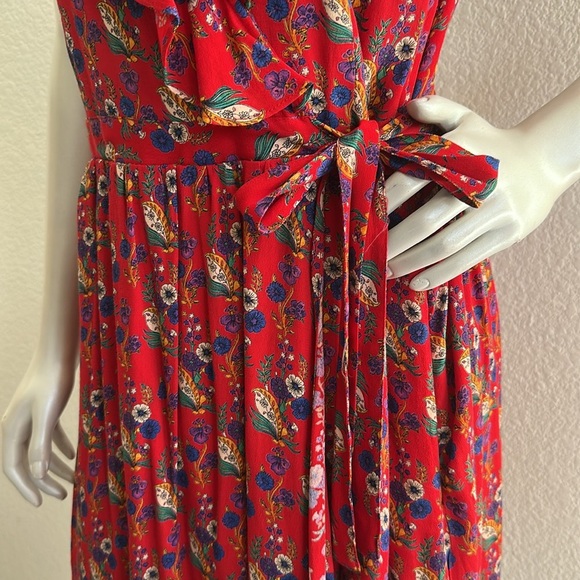 Anthropologie Rosalia Wrap Dress by Maeve in Red - Picture 9 of 11